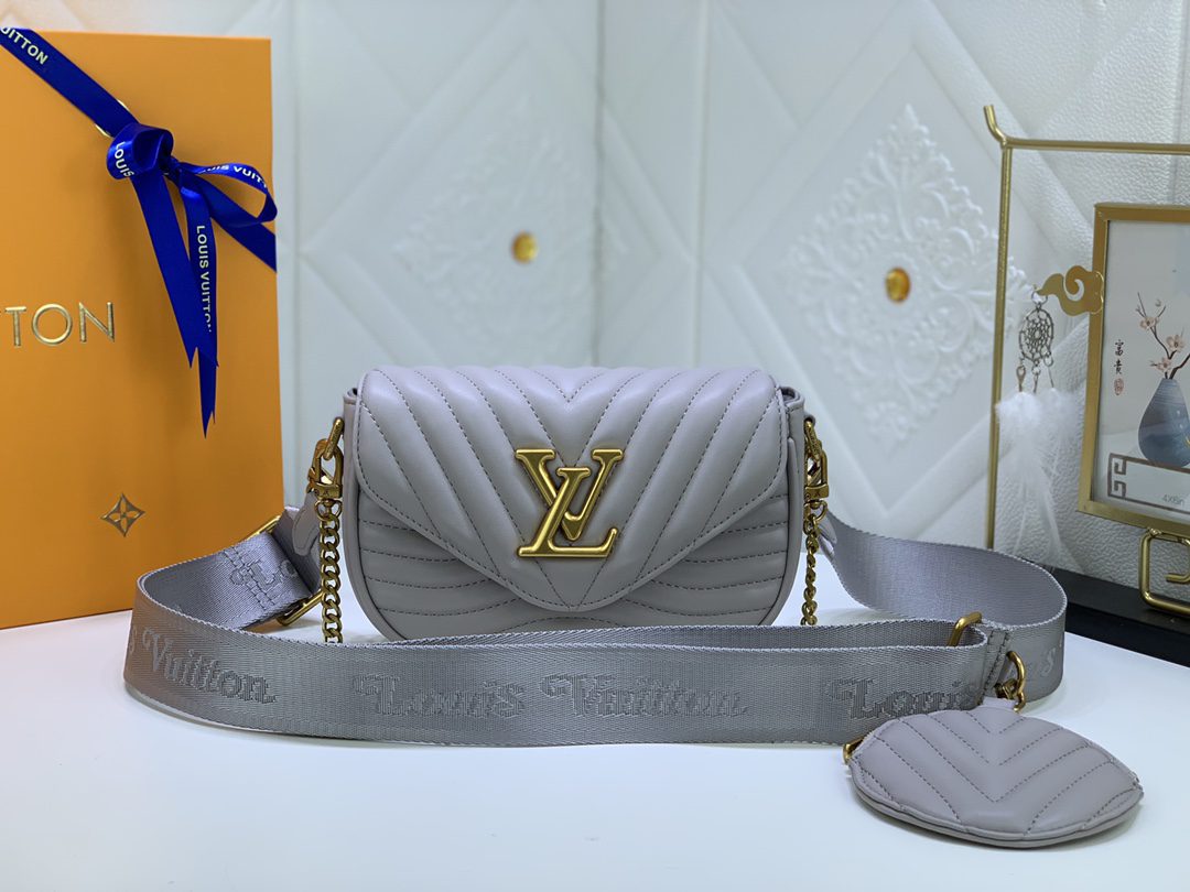 Louis Vuitton LV New Wave multipochette Grey Leather ref.307163